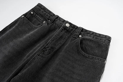 distressed micro rugged mud dyed boot cut jeans unisex straight y2k pantalones hombre casual washed denim pants oversized unique jeans style 1681