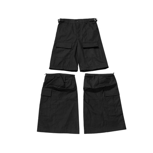 y2k high street flared cargo multi pocket detachable workwear pants for men and women solid ropa hombre overalls oversized baggy cargo bottoms