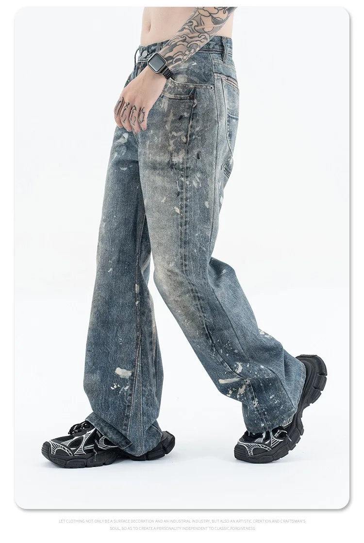 Graffiti splash ink paint baggy jeans Street King Limited