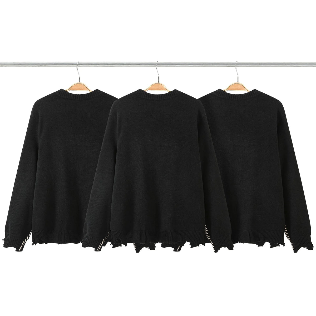 New 2023 Men Luxury Sin Youth Black Gentleman Classic Hole Cotton Knit Casual Sweaters Pullover US Size S M L High Drake #630 Street King Limited