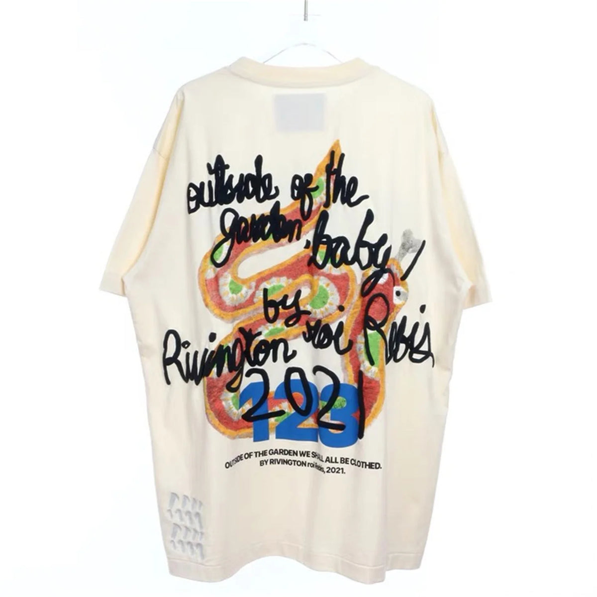 Vintage Summer RRR123 Foam Letter Print Loose Casual T-Shirt Tops Street King Limited