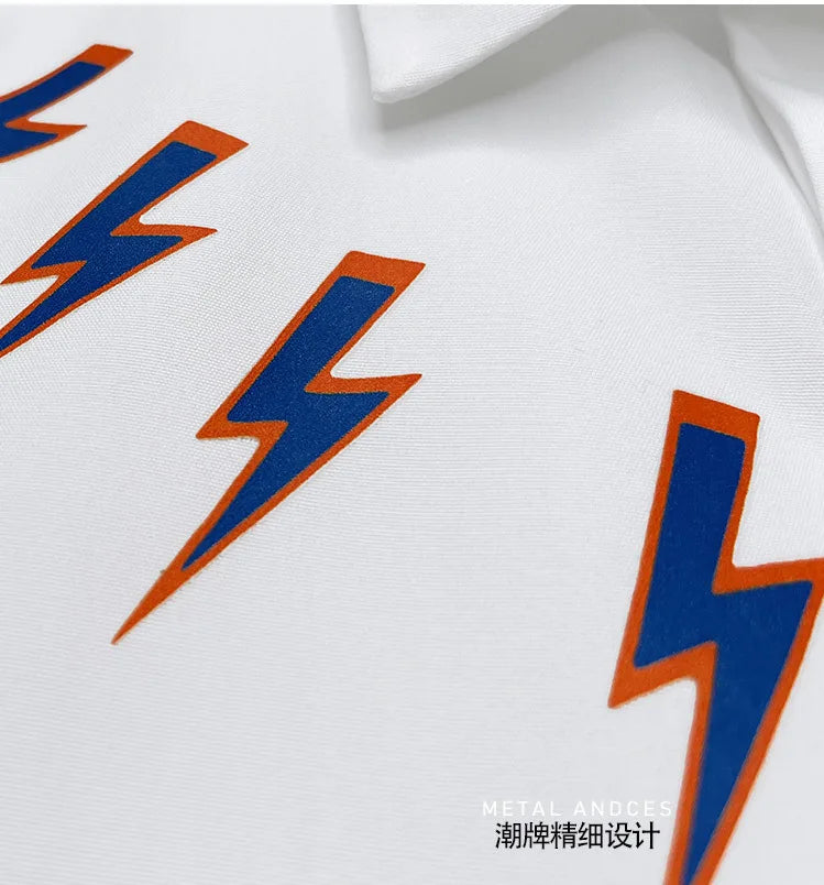 New 2022 Men Classic NEIL BARRETT thunderbolt Fashion Cotton Casual Shirts Shirt high quality Pocket Short sleeves S 2XL #A686 Street King Limited