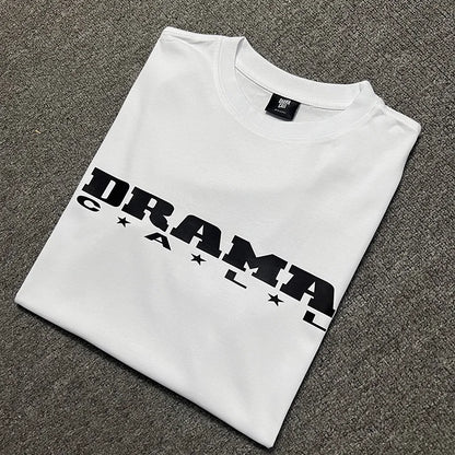 2024ss Drama Call T-shirt Men Women 1:1 High Quality Stars Letter Print Fashion Street Lovers Casual Tops Tee Street King Limited