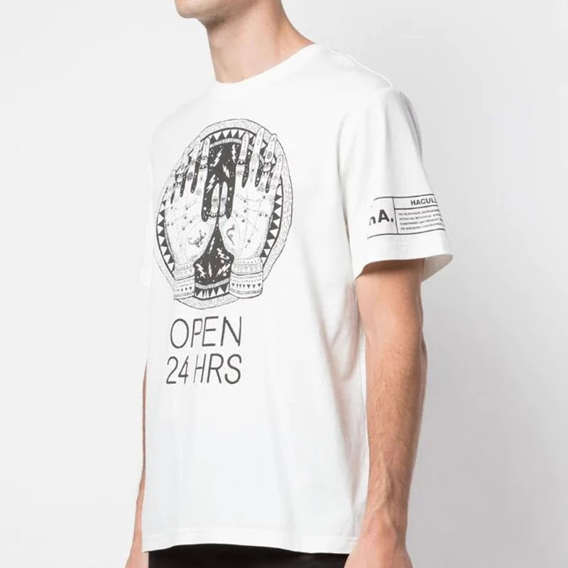 HACULLA T Shirts Men Woman Spring Summer White 1:1 Good Quality O-Neck Casual Vintage Top Tees Street King Limited