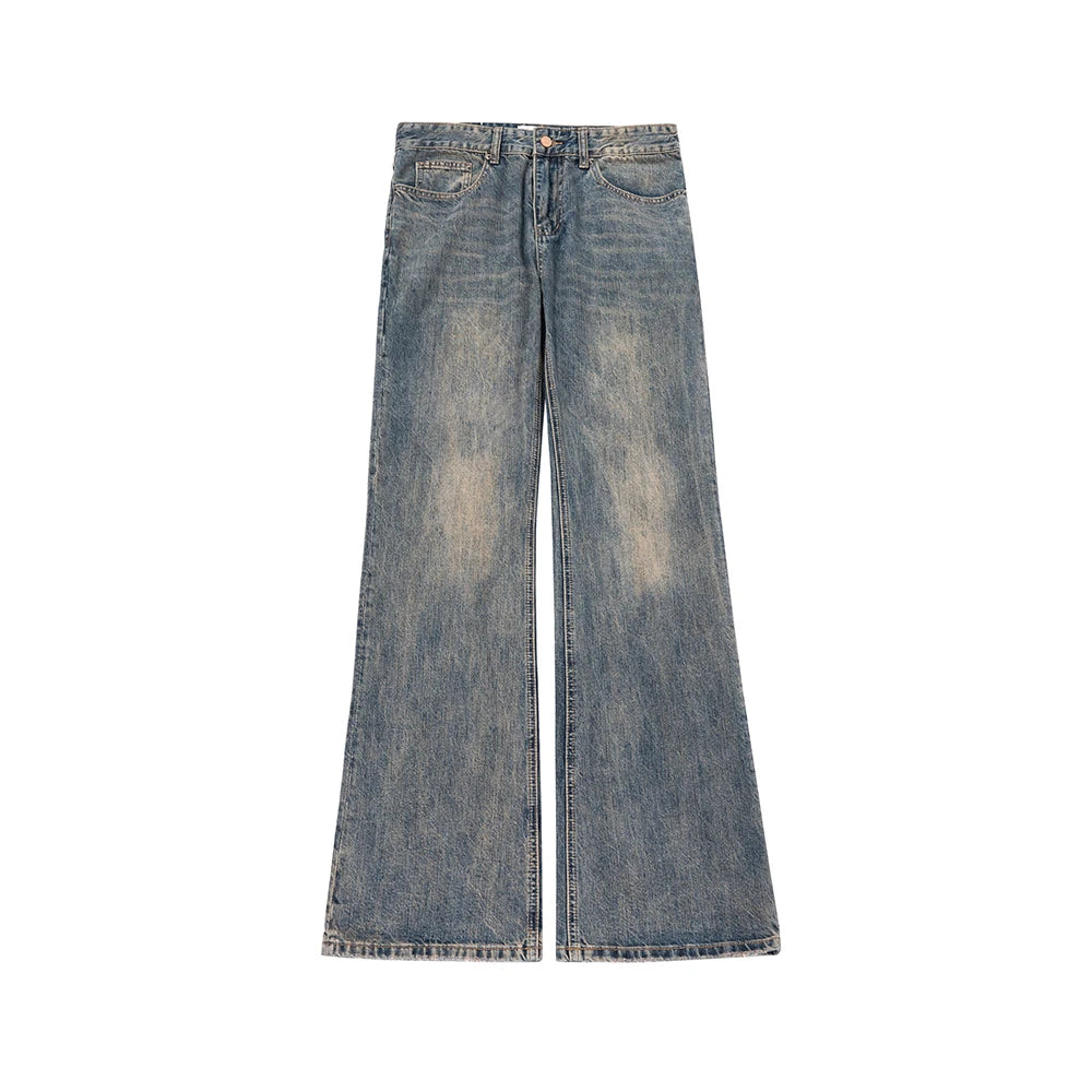 boot cut distressed micro rugged mud dyed jeans unisex straight y2k pantalones hombre casual washed denim pants oversized unique jeans style 1717