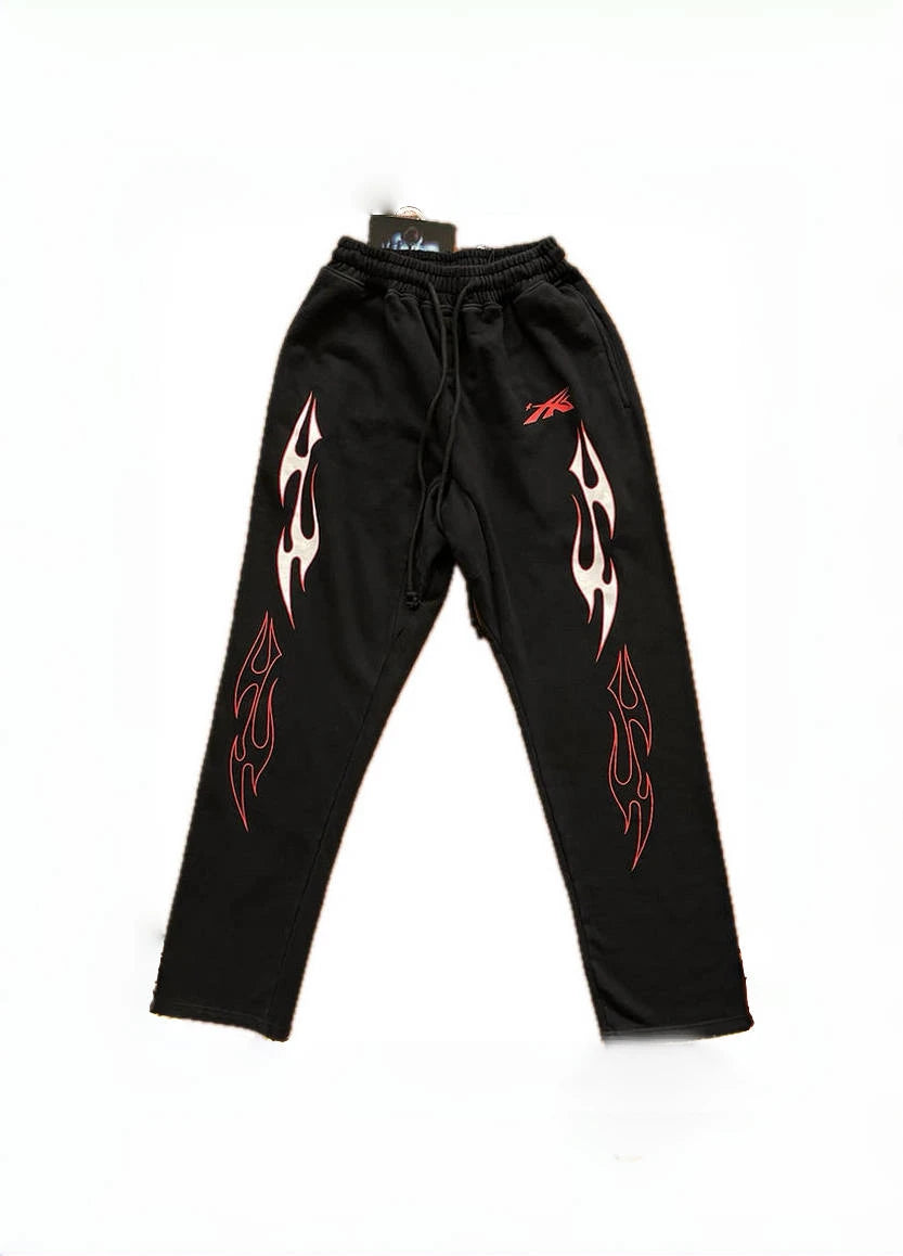 new arrival hs studios airbrushed skull print high street cotton winter pants sport casual pants menswear bottoms