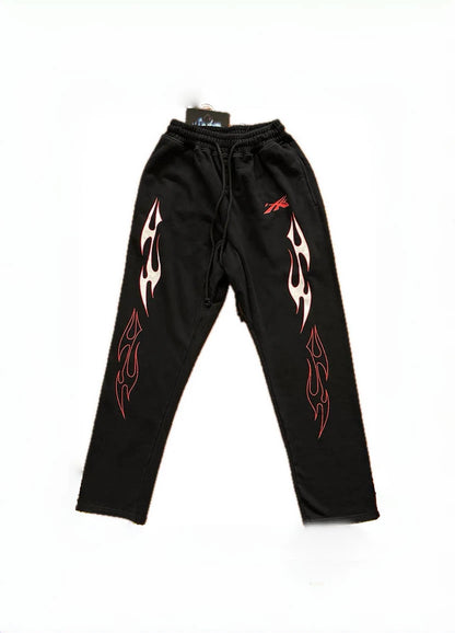 new arrival hs studios airbrushed skull print high street cotton winter pants sport casual pants menswear bottoms