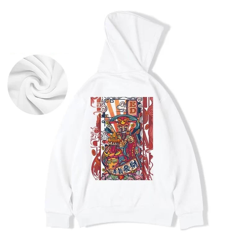 Men's Funny The God Of Wealth Graphic Hoodies 2025 Autumn Hip Hop Print Sweatshirts Hombre Y2K Streetwear Pullovers Hoodie Street King Limited