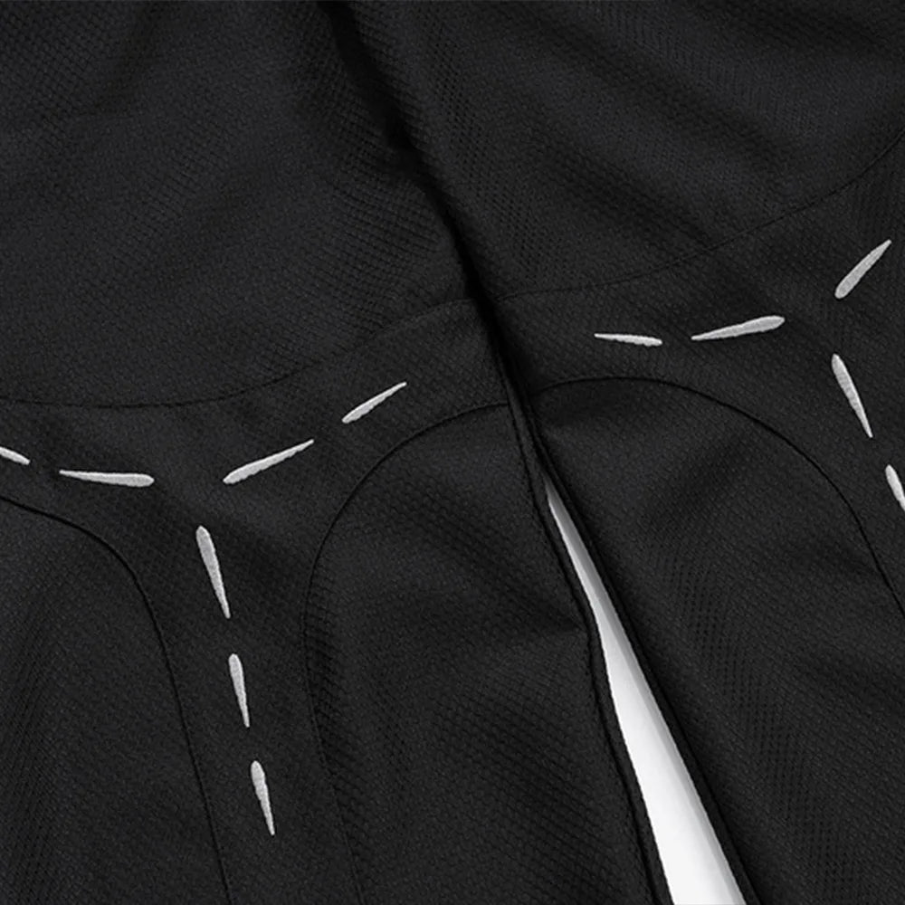 Men High Street Simple Hit Color Line Print Patch Pants Straight Oversized Special Waist Black Sweatpant Fashion Sports Pants Street King Limited