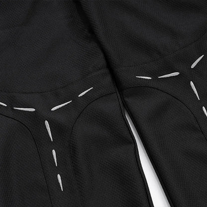 Men High Street Simple Hit Color Line Print Patch Pants Straight Oversized Special Waist Black Sweatpant Fashion Sports Pants Street King Limited