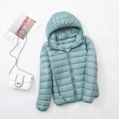 plus size thin light down jacket women 2023 autumn winter slim short hooded warm white duck down coat women outerwear streetwear unique shorts style 4234