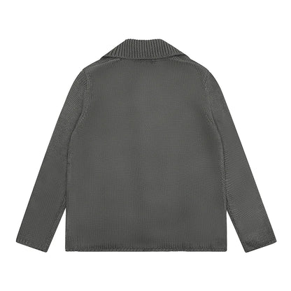 New 2023 Men Luxury Legacy Winter Grey Button Gentleman Knit Casual Sweaters Cardigans Coats US Size High Quality #672 Street King Limited