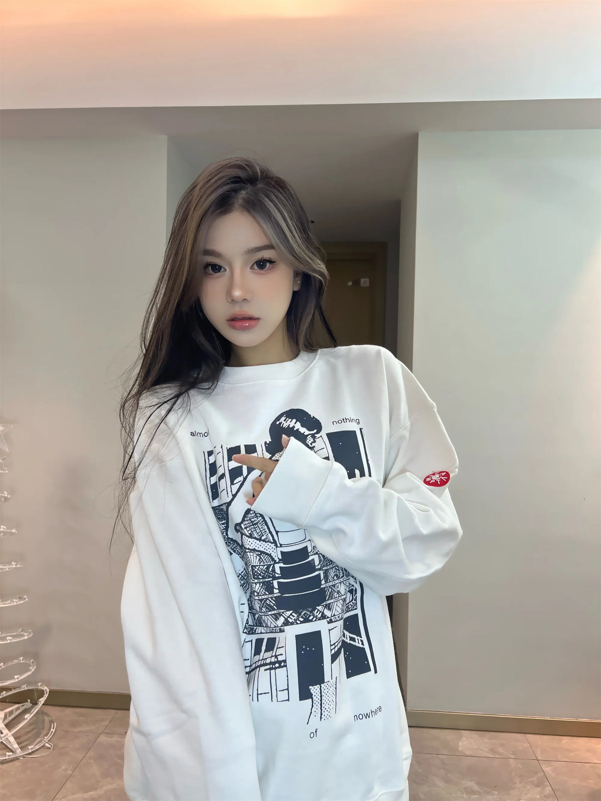 2024 CE Brand Fashion Abstract Comic Print High-Street Cleanfit Cotton Casual Loose Pullover Sweater Street King Limited