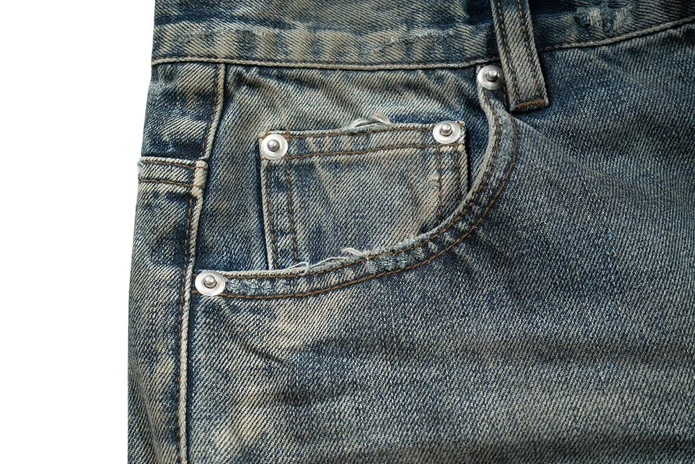 Harajuku Streetwear Washed Dirty Baggy Blue Jeans for Men and Women Straight Vintage Casual Denim Trousers Ropa Hombre Cargos Street King Limited