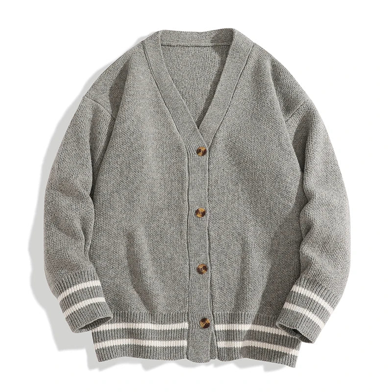 2023 British Retro Cardigan Sweater New Korean Harajuku Academic Knitted Sweater Pullover Hip Hop Streetwear Loose Knitwear Tops Street King Limited