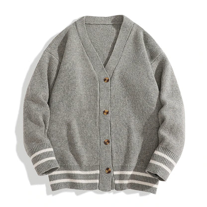 2023 British Retro Cardigan Sweater New Korean Harajuku Academic Knitted Sweater Pullover Hip Hop Streetwear Loose Knitwear Tops Street King Limited