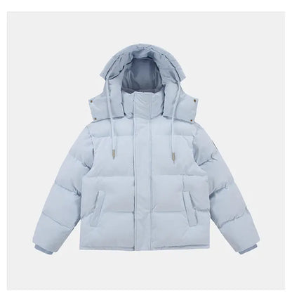 men women winter fashion loose casual cotton padded hooded parkas jacket campus boy gril thicken warm snow coat outerwear unique default style 1103