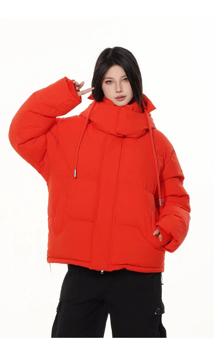 men women winter fashion loose casual cotton padded hooded parkas jacket campus boy gril thicken warm snow coat outerwear unique default style 1087