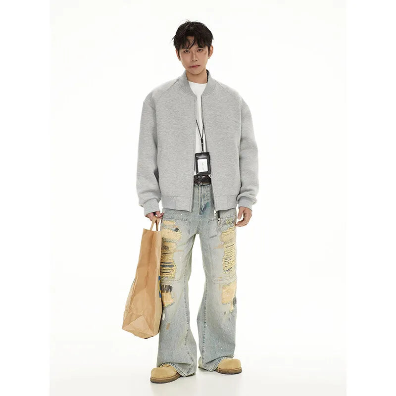 spring autumn air cotton baseball coat men streetwear fashion loose casual plus size bomber jacket women sweatshirt coat menswear bottoms