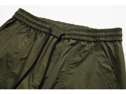 multi pocket mens wide leg straight cargo pants korean fashion track pants male casual loose mopping trousers four seasons unique cargo style 1025