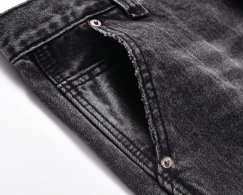 patchwork graffiti black straight denim pants mens vintage patches stitching ink splashed jeans y2k logging cargo pants for male unique cargo style 453