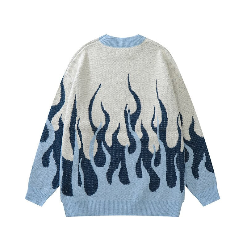 "Yellow Flame" Unisex Men Women Streetwear Graphic Sweater Daulet Apparel