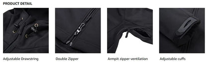 solid waterproof fleece lined jacket mens jacket softshell outwear coat windbreaker outdoor warm clothes with pockets unique default style 4507