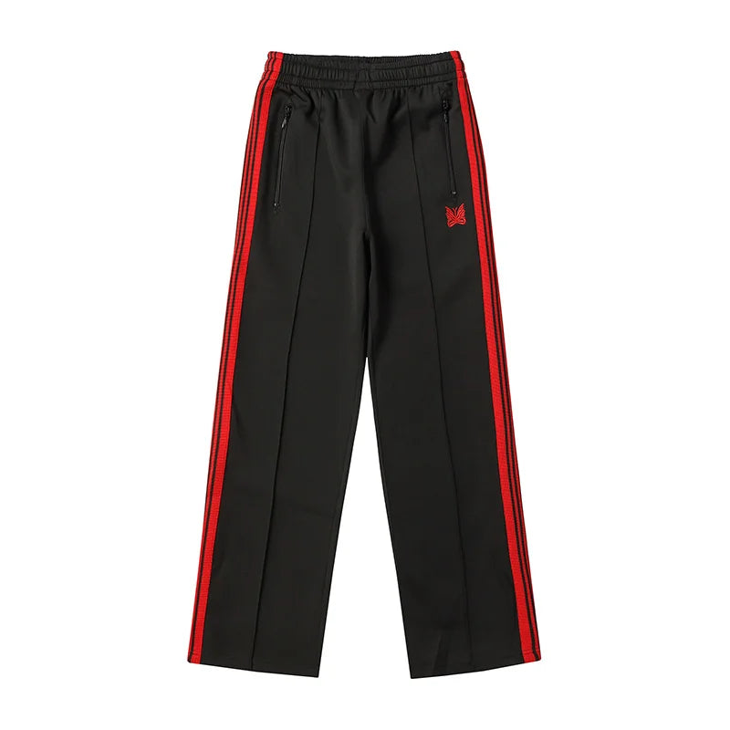 sea blue casual pants men woman loose comfortable side edge weaving stripe embroidery drawstring joggers sweatpants unique joggers style 5034
