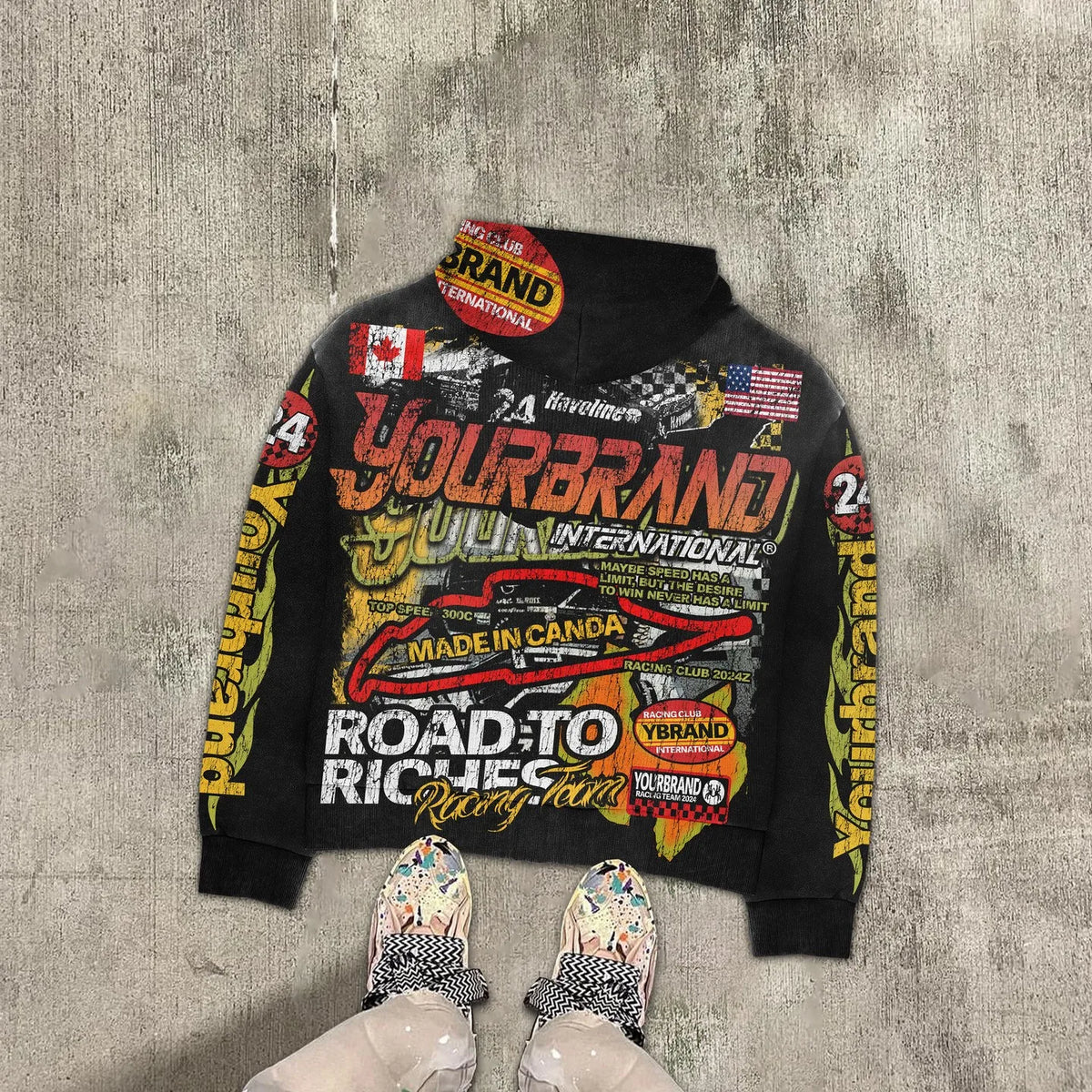 Hip Hop American Racing Car Graphic Print Hoodies Women Y2k Tops Sweatshirt Oversized Hoodie Mens Clothes Gothic Streetwear Street King Limited
