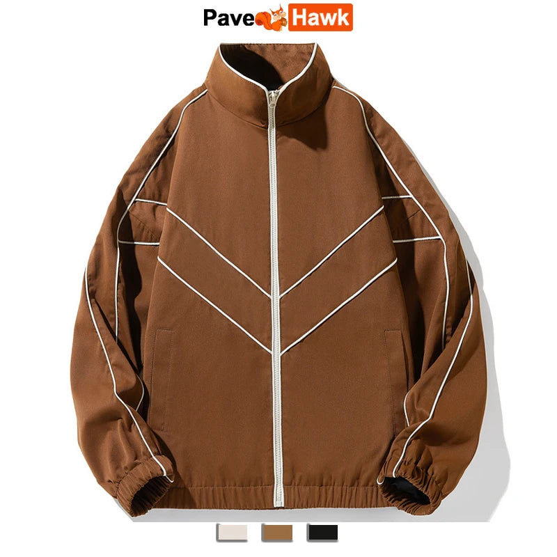 mens casual jackets oversized outdoor stand collar baseball coat spring casual varsity coat running fashion windbreaker unisex urban fashion pants
