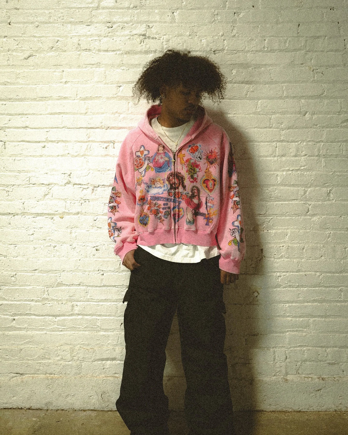 American retro gothic rock letter print pattern oversized hoodie men's fashion Harajuku loose versatile sweatshirt couple style Street King Limited
