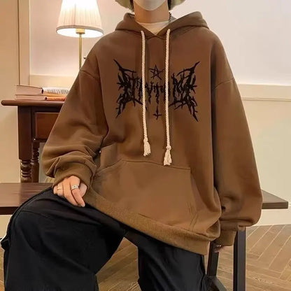 American Goth Printed Men's Pullover Hoodies Hip Hop Fashion Oversized Sweatshirts Casual Fleece Y2K Vintage Streetwear Hoodie Street King Limited