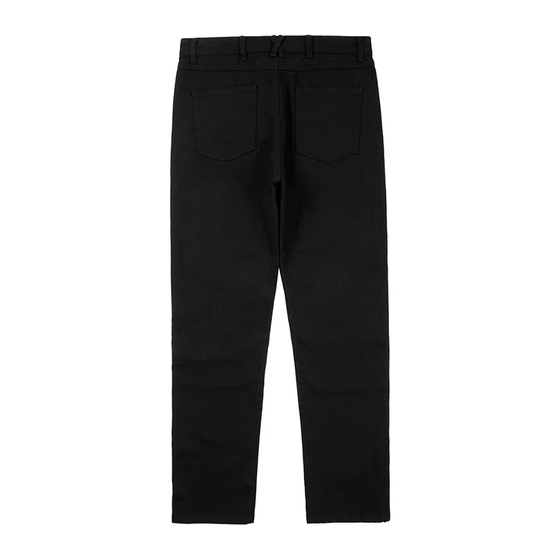 harajuku ankle zipper solid color straight casual mens cargo pants retro high street pockets hip hop baggy oversized trousers unique cargo style 292