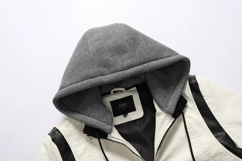 Autumn Winter Bomber Leather Jacket Men Scorpion Embroidery Hooded Jacket PU Leather Motorcycle Mens Ryan Gosling Drive Jacket Street King Limited