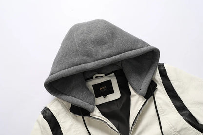 Autumn Winter Bomber Leather Jacket Men Scorpion Embroidery Hooded Jacket PU Leather Motorcycle Mens Ryan Gosling Drive Jacket Street King Limited