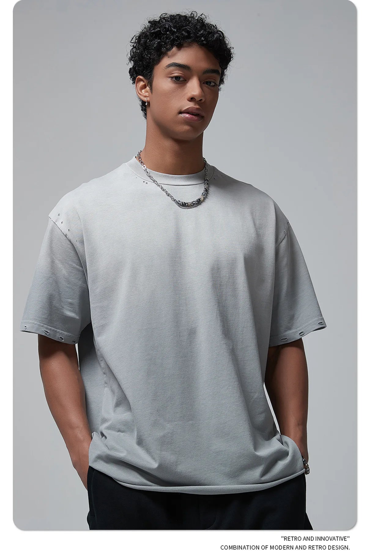 2024 Spring Summer New in Tops Tees Trendy Spray Dye Cut Damaged Washed Y2k Clothes Men's Short Sleeved T-shirt Oversized Street King Limited