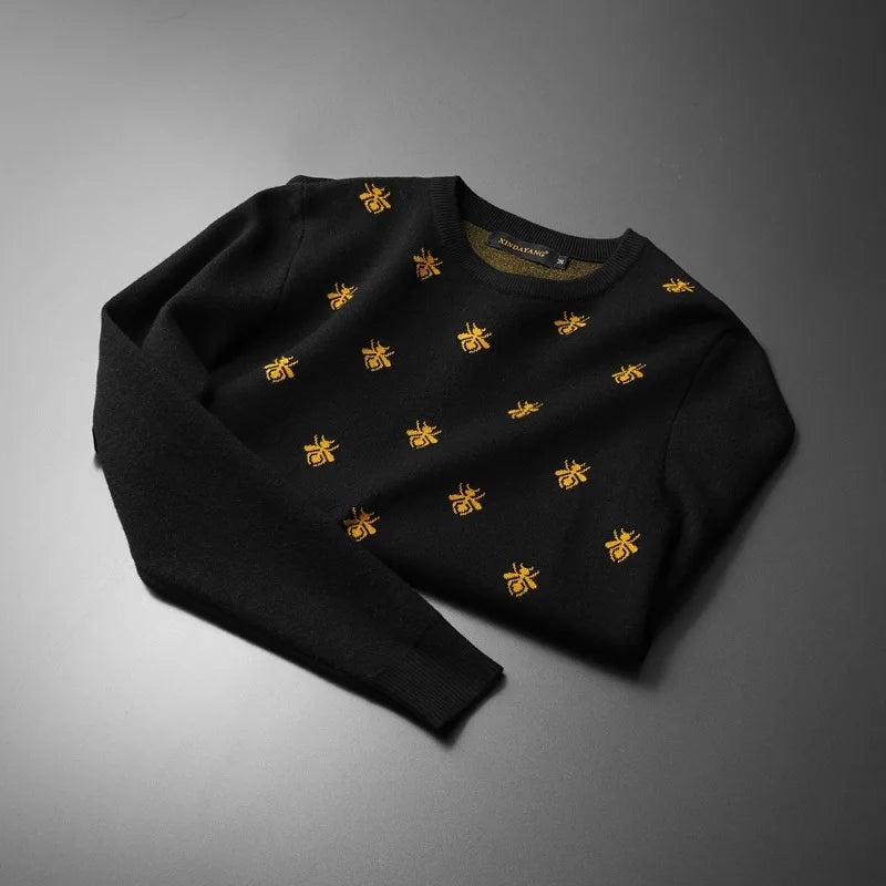 New 2022 men Luxury Winter gentleman embroidery Bees Knit Casual Sweaters pullover Asian Plug Size High quality Drake #E109 Street King Limited