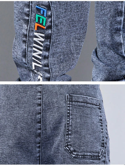 rainbowtouches autumn winter blue cargo jeans men streetwear denim jogger pants baggy harem jean trousers male oversize large unique joggers style 3377