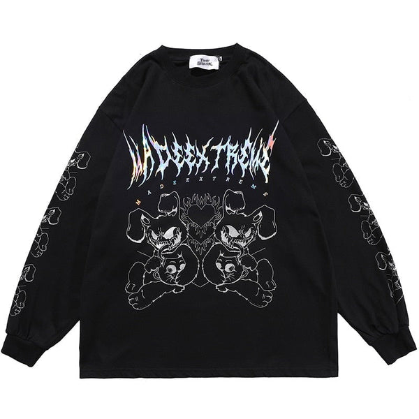 "Twin Monster" Unisex Men Women Streetwear Graphic Sweatshirt Daulet Apparel