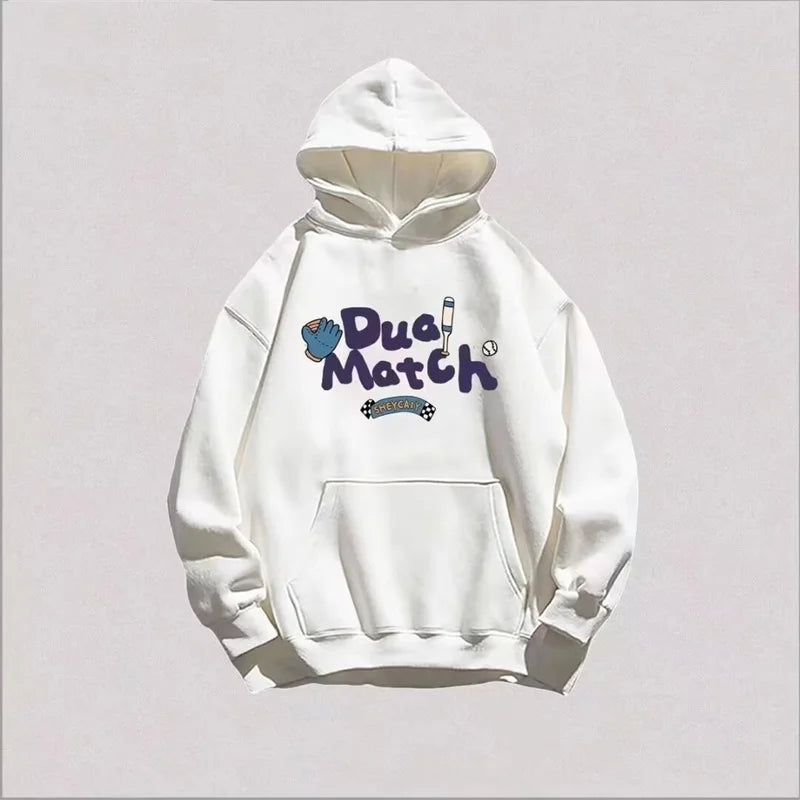 New Letter Cartoon Graphic Printed Hooded Sweatshirts For Men Autumn Fleece Y2K Streetwear Hoodies Retro Harajuku Pullover Hoody Street King Limited