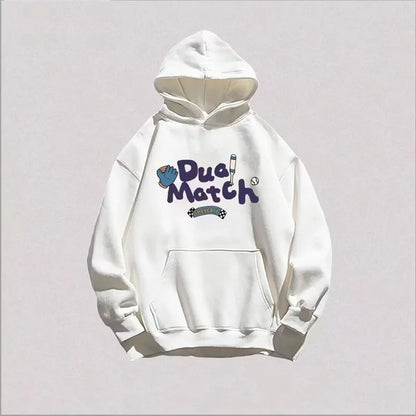 New Letter Cartoon Graphic Printed Hooded Sweatshirts For Men Autumn Fleece Y2K Streetwear Hoodies Retro Harajuku Pullover Hoody Street King Limited