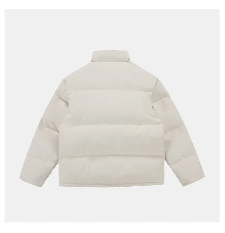 Winter Splice Denim Cotton-padded Jacket Men Women Stand Collar Fashion Loose Casual Thicken Warm Parkas Jacket Boyfriend Coat Street King Limited