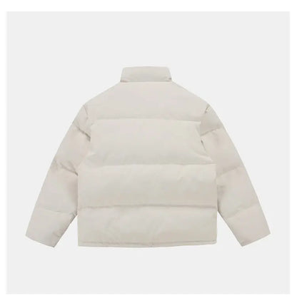 Winter Splice Denim Cotton-padded Jacket Men Women Stand Collar Fashion Loose Casual Thicken Warm Parkas Jacket Boyfriend Coat Street King Limited