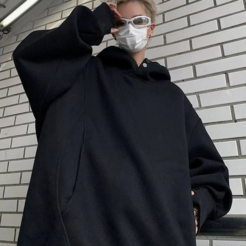 Streetwear New Retro Button Neck Hooded Sweatshirts For Men Autumn Fleece Y2K Vin New Retro Button Neck Hooded Sweatshirts For Men Autumn Fleece Y2K Vintage Hoodies Hip Hop Fashion Streetwear Pullover Hoodie Fashion Sweater Jacket With Graphic Design For Men
