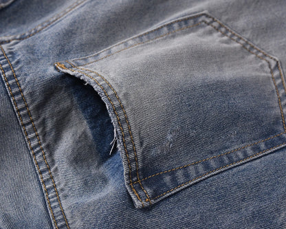 washed hole patchwork frayed blue baggy jeans mens straight y2k ripped pantalones hombre denim pants streetwear loose cargos unique cargo style 5607