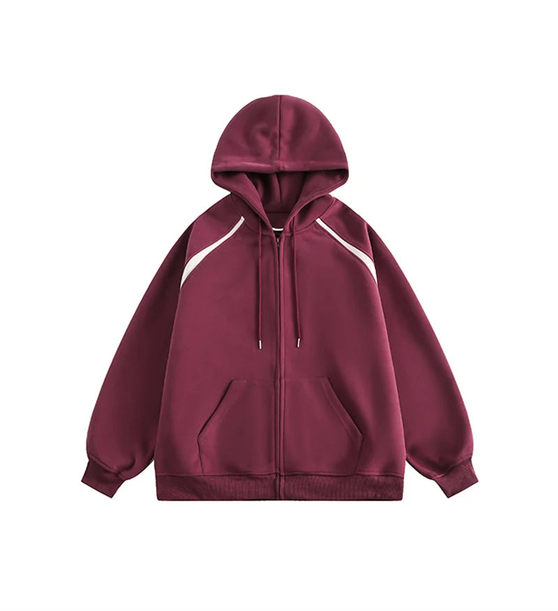 Autumn Oversized Zipper Hoodies For Men New Casual Hooded Cardigan Jackets Streetwear Patchwork Fleece Y2K Hoody Sweatshirts Street King Limited