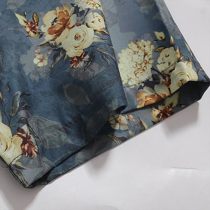 Men Shirts Sclassic Flower Pattern Retro Tops Casual Loose Fashion Clothing  Harajuku Style Versatile Shirts Unisex Street King Limited
