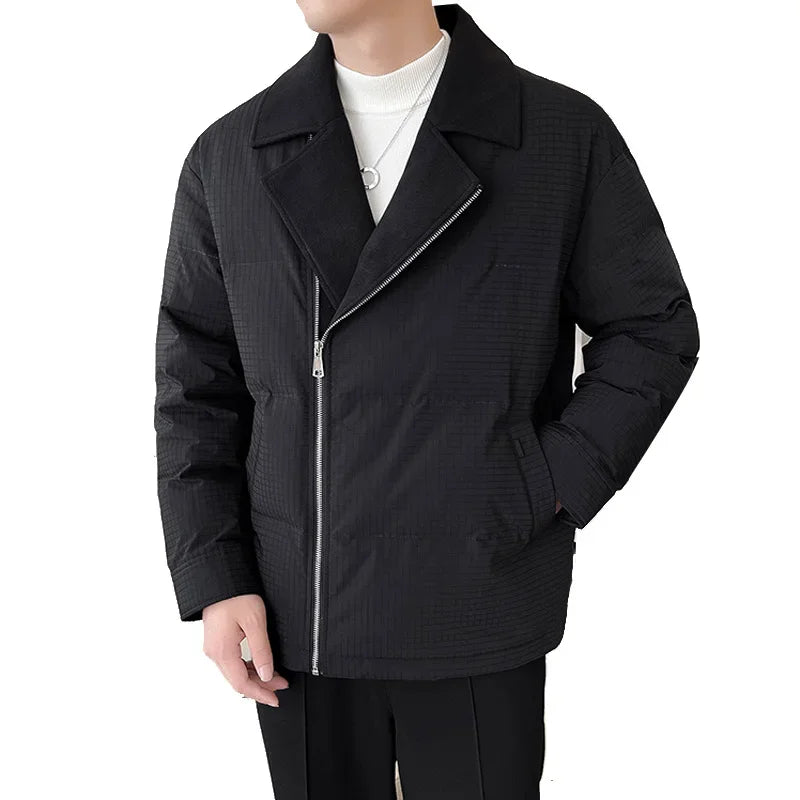 winter suit collar splice cotton padded jacket men business casual fashion plus size parkas jacket thick warm coat man outerwear clean everyday pants