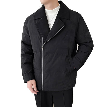 winter suit collar splice cotton padded jacket men business casual fashion plus size parkas jacket thick warm coat man outerwear clean everyday pants