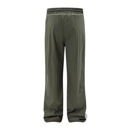 Men Solid Color Pants Y2K Pleated Joggers Baggy Pants Hip Hop Casual Drawstring Waist Quick Drying Trousers Street King Limited